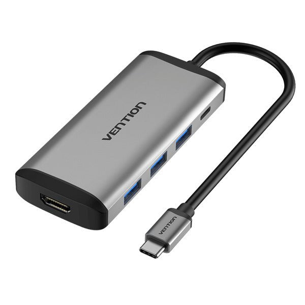 Vention USB-C MULTI-FUNCTIONAL 5 in 1 DOCKING STATION TYPE C TO HDMI,USB 3.0(3 ports), PD docking station - Vertexhub Shop-vention