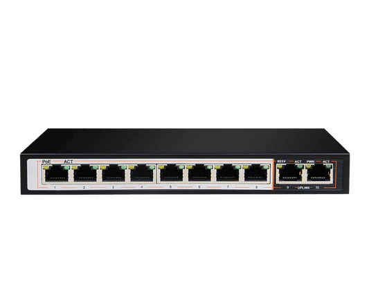 D-Link 8GE PoE+ 2GE Uplink 250m PoE Switch;10 port 1Gps with 8 PoE port switch that offers 8 10/100/1000 Mbps PoE ports, 2 10/100/1000Mbps - Vertexhub Shop