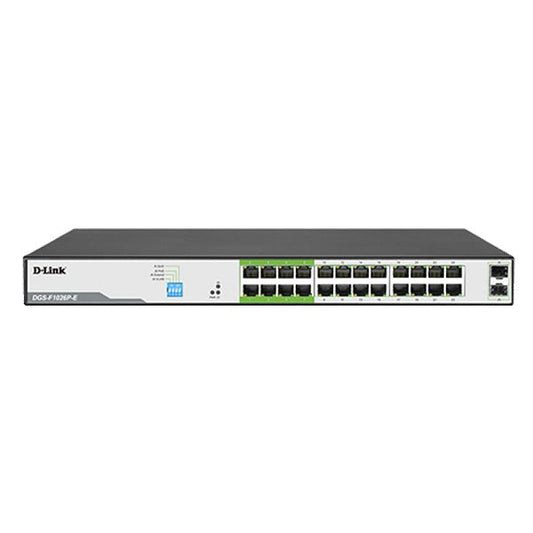 D-Link up to 250 Meter support 24-Port 1000Mbps PoE Switch with 2 SFP Ports - Vertexhub Shop