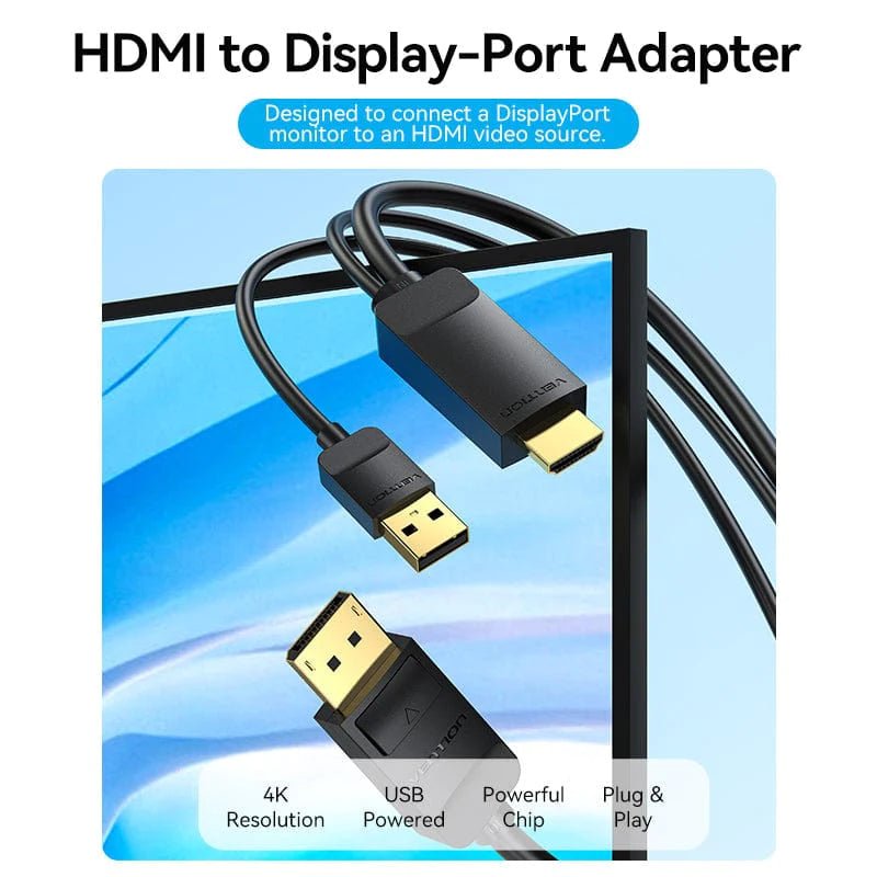 HDMI-A Male to DP Male HD Cable - Vertexhub Shop-vention