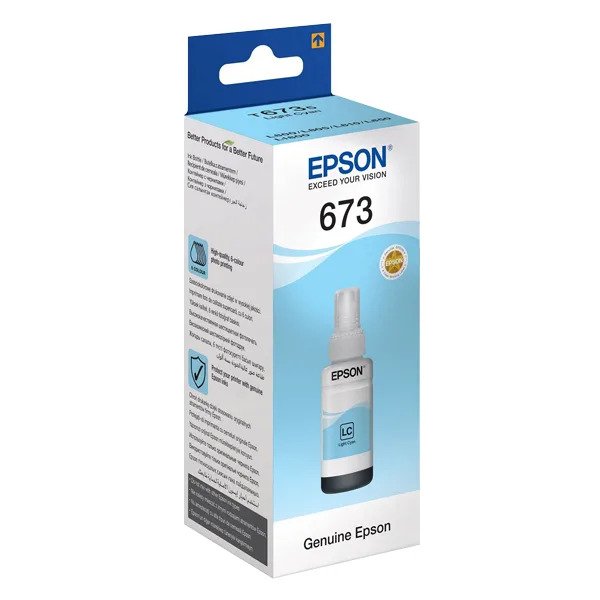 INK CART EPSON T6735 Light Cyan for L800, L805, L810, L850, L1800-70ml - C13T673598 - Vertexhub Shop