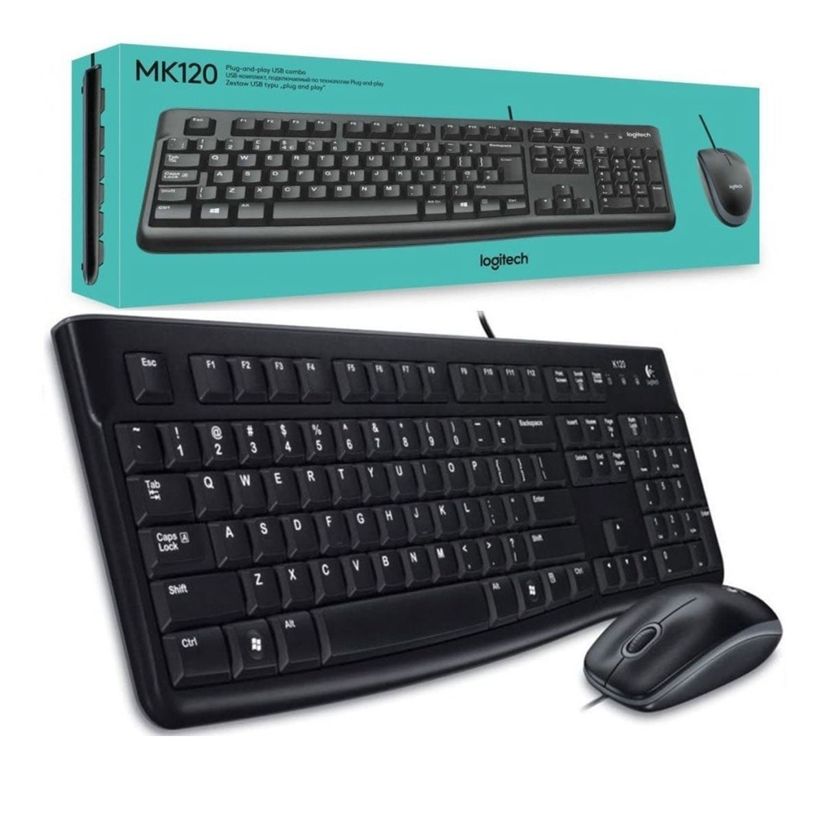 LOGITECH Wired Keyboard & Mouse Combo MK120 - Vertexhub Shop