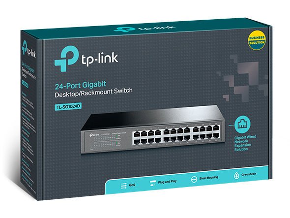 TP-Link 24-Port 10/100/1000Mbps Gigabit Desktop Rackmount Switch - TL-SG1024D - Vertexhub Shop-Tp-Link