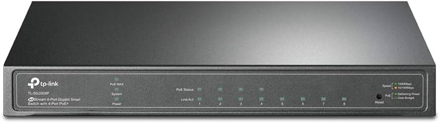 TP-Link JetStream 8-Port Gigabit Smart Switch with 4 PoE+ Ports and 4 non-PoE Ports - Vertexhub Shop
