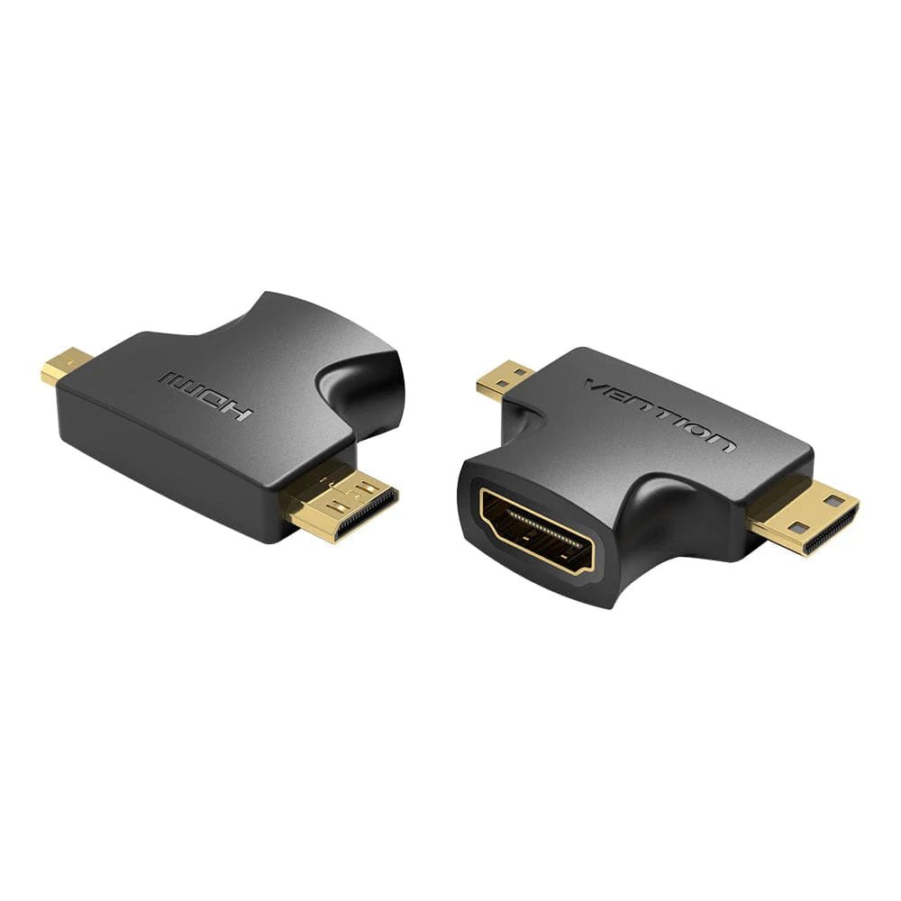 Vention 2 in 1 Mini HDMI and Micro HDMI Male to HDMI Female Adapter Black - Vertexhub Shop-vention