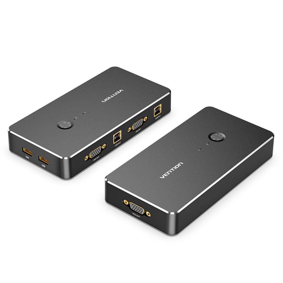 Vention 2 in 1 Out HDMI KVM Switch Black Metal Type - Vertexhub Shop-vention