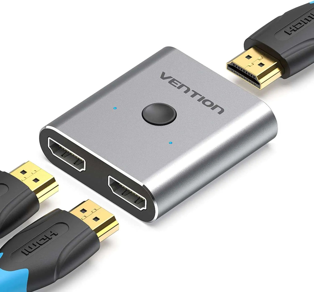 Vention 2-Port HDMI Bi-Direction Switcher Silver - Vertexhub Shop-vention