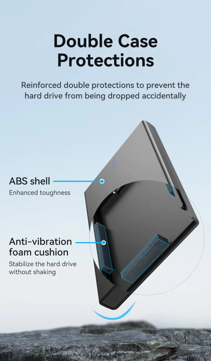 Vention 2.5 Inch SATA Hard Drive Enclosure (USB 3.0 Micro-B) Black - Vertexhub Shop-vention