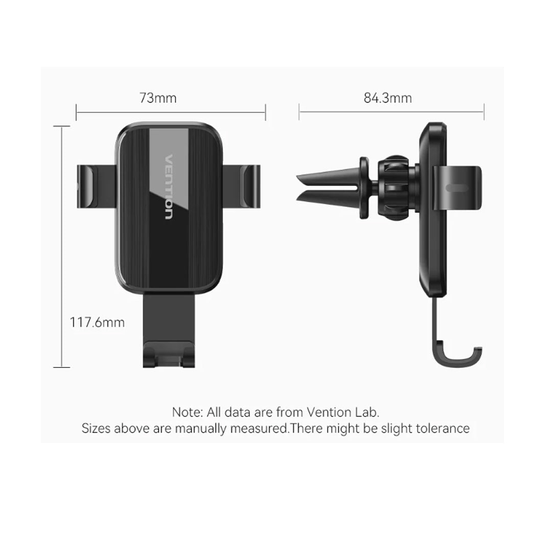 Vention Auto-Clamping Car Phone Mount With Duckbill Clip Black Square Fashion Type - Vertexhub Shop-vention