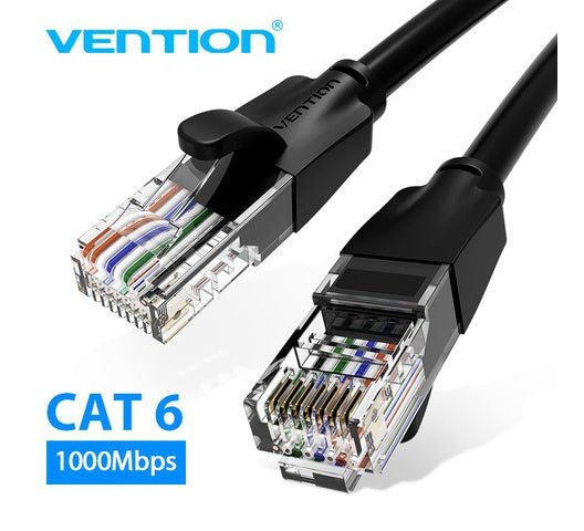 Vention CAT6 UTP Patch Cord Cable 20M Black - Vertexhub Shop-vention