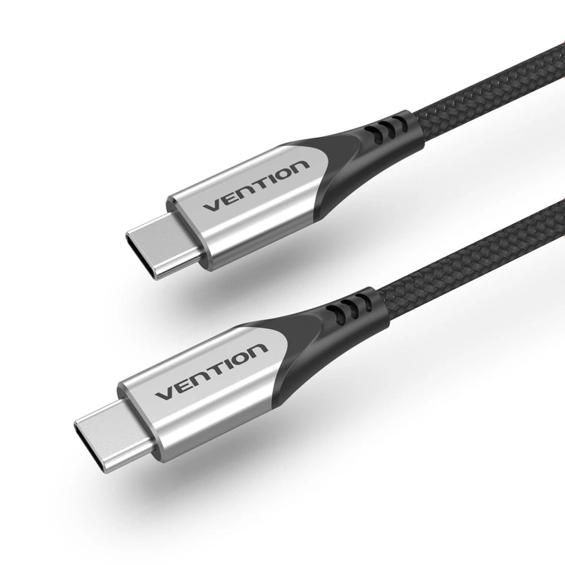Vention Cotton Braided USB-C to USB-C 3.1 Cable 1M Gray - Vertexhub Shop-vention