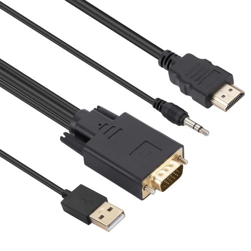 Vention HDMI to VGA Cable with Audio Output & USB Power Supply 1.5M - Vertexhub Shop-vention