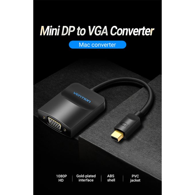 Vention Mini DisplayPort to VGA Converter 0.15M Black - Vertexhub Shop-vention