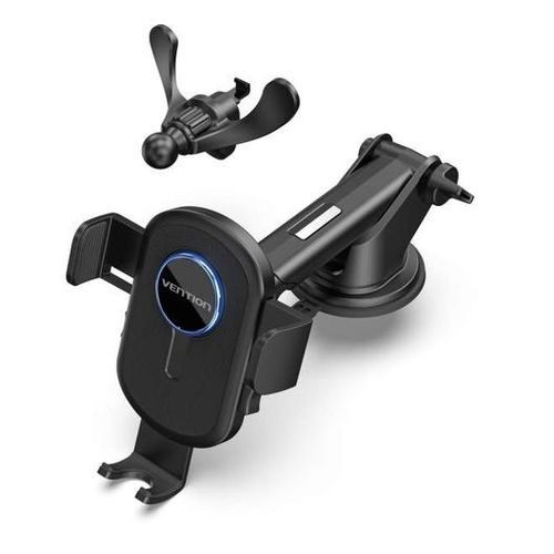 Vention One Touch Clamping Car Phone Mount With Suction Cup Black Square Type - Vertexhub Shop-vention