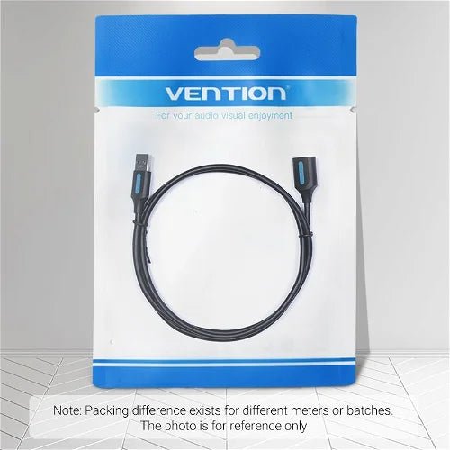 Vention USB 2.0 A Male to A Female Extension Cable 3M Black PVC Type - Vertexhub Shop-vention