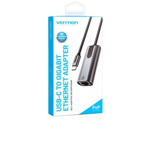 Vention USB-C TO GIGABYTE ETHERNET Adapter 0.15M Gray Aluminum Alloy Type - Vertexhub Shop-vention