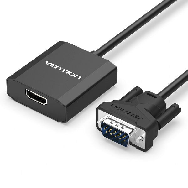 Vention VGA to HDMI Converter with Female Micro USB and Audio Port 0.15M Black - Vertexhub Shop-vention