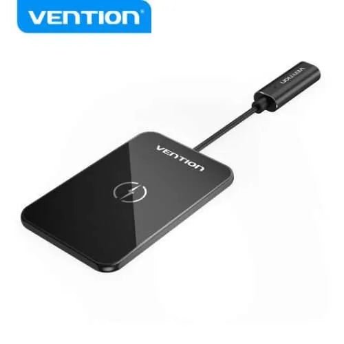 Vention Wireless Charger 15W Ultra-thin Mirrored Surface Type 0.05M Black - Vertexhub Shop-vention